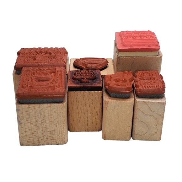 Vtg Junk Drawer Lot of 7 Caffiene Lovers Coffee House Bakery Shop Rubber Stamps - Picture 5 of 6